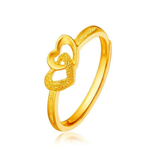 Gold Plated Retro Heart Ring