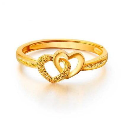 Gold Plated Retro Heart Ring